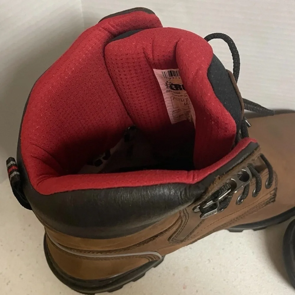 Rocky Rams Horn Waterproof Composite Toe Brown Leather Work Boots Size 14W
